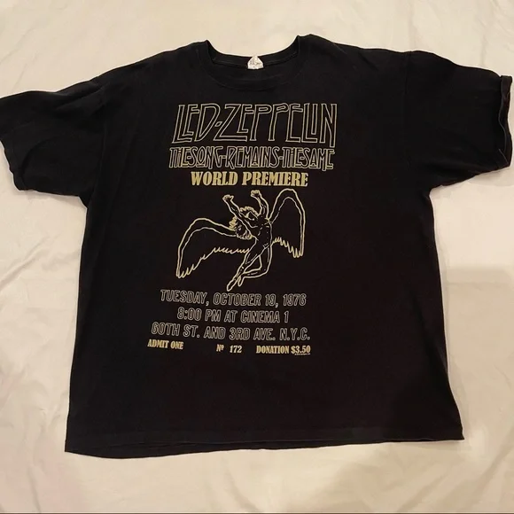 Black Led Zeppelin tour tee shirt 2XL - Picture 1 of 4